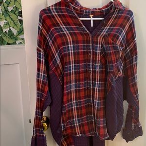 Free people plaid button up size S